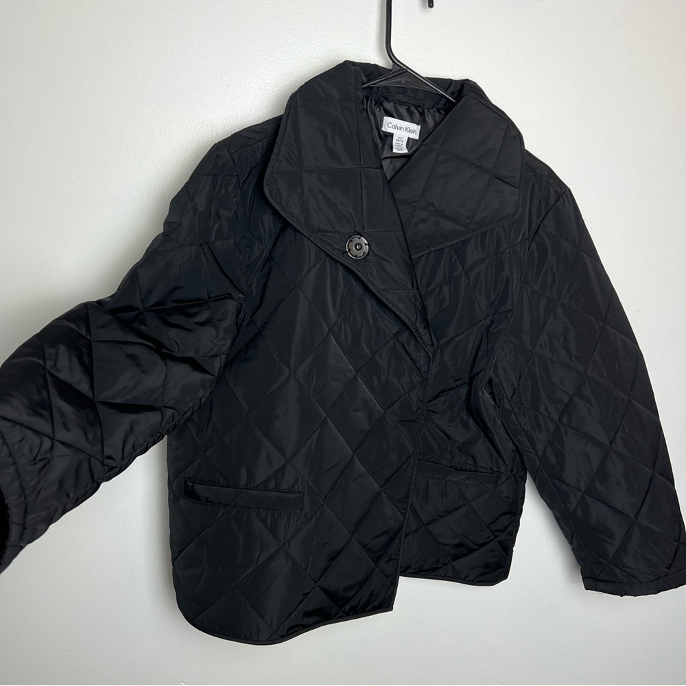 Calvin‎ Klein Black Quilted Jacket Women’s XLarge